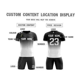 Conjunto de ropa deportiva de fútbol de poliéster de secado rápido personalizado OEM tejido con impresión por sublimación - Product Image 2