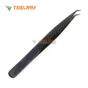 แหนบปลายตรงเรียบ 45 องศา TEEJAY Plasma Black Stainless Steel ขนาด 5 มม. ด้ามจับเพชร สำหรับตกแต่งคิ้ว - Product Image 2