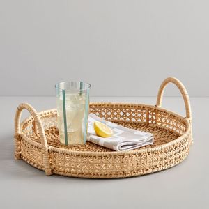 Bandeja Redonda de Mimbre Ecológica, Tipo Cesta Plana, 99GD - Product Image 1