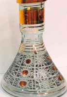 Farida Hookahs Premium-Qualität Ägyptische Pyramidenförmige Glas-Luxusvasen Handgefertigte Spiegeltechnik 24 Karat Gold 30-32cm