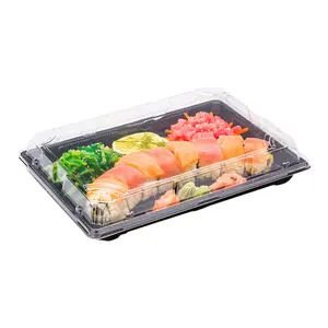 Fabriek Prijs Container Deksel Dozen Doos Lade Takeaway Plastic Verpakking Sushi Platen Voor Restaurant