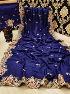 Más de moda y rico mira recepción usar georgette secuencia de trabajo saree con blusa pieza señoras de las mujeres al por mayor desgaste surat - Product Image 6