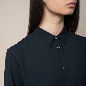 SM Camicia Aperta di Alta Qualità Italiana con Bottoni in Madreperla, Colletto Rovesciato e Spacchetti sul Fondo, per il Giorno - Product Image 3