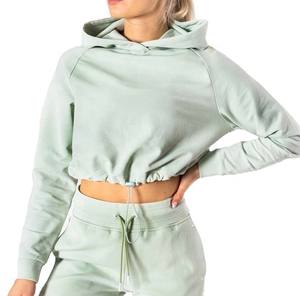 2021 ropa de calle informal para mujer Sudadera con capucha recortada Orset pulóver bordado letra encaje tejido sudaderas Top luz primavera - Product Image 3