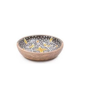 Enamel Printed Wood Bowl with mango Printed Color for Kitchen Accessories Home <b>Brown</b> <b>Box</b> Packing for Sale - Product Image 2