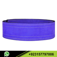 Ceinture de levier en cuir de vache violet, boucle pour exercices de gymnastique, couleur unie, blanc, accessoire de couture