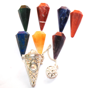 Venta en línea de jaula de Reiki estilo Feng Shui, péndulos de Chakra facetados, piedra preciosa de ágata tallada para la curación espiritual - Product Image 1