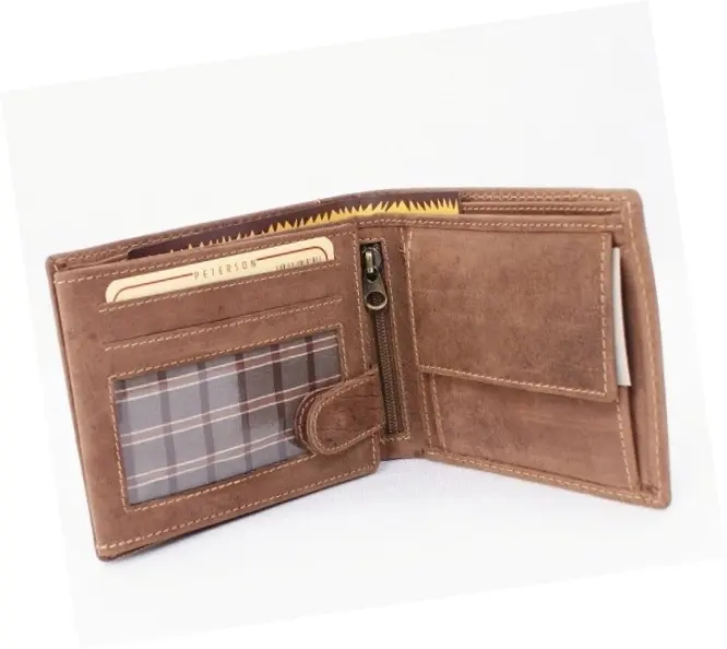 Deri cüzdan Mens Bifold ön cep hakiki deri erkek cüzdan için kaliteli deri ürünler RFID