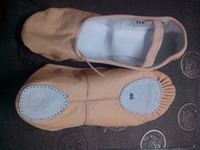 Zapatillas de Ballet Suaves para Niña GAF, Parte Superior de Lona y Algodón, Suela Completa de Cuero Genuino, Tacón Plano