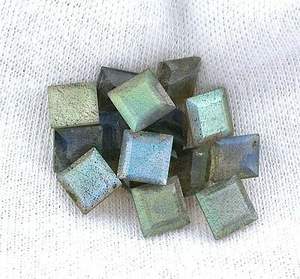 4mm 6mm 8mm Labradorite grise naturelle à facettes coupe carrée pierres précieuses calibrées pierres libres pour la fabrication de bijoux du fabricant - Product Image 1