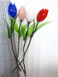 ก้านช่อดอกกุหลาบทำจากแก้ว Murano,ดอกใม้มือสำหรับตกแต่ง - Product Image 6
