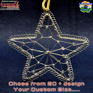 Adornos de Navidad hechos a mano con diseño de alambre, adornos de metal - Product Image 3
