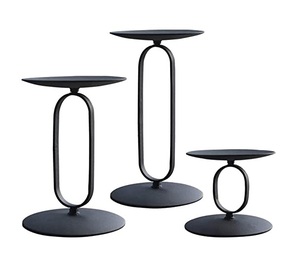 Design supérieur noir fini antique décoration de la maison exportateur en gros dernière arrivée fabricant de bougeoirs en métal d'Inde - Product Image 1