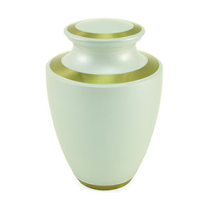 Urne personnalisée en métal antique pour cendres Design classique finition blanche Logo imprimé article décoratif pour la maison en vrac fournitures funéraires en gros - Product Image 4