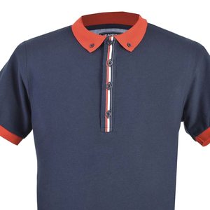 Polo de algodón para hombre de color sólido ajustado de calidad superior con logotipo personalizado superventas al por mayor - Product Image 6