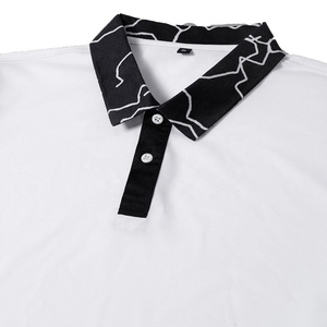 Polo con estampado de logotipo personalizado, camiseta informal de manga corta bordada, camisetas de Golf para hombre, camiseta de talla grande, ropa de calle de dos tonos OEM - Product Image 3