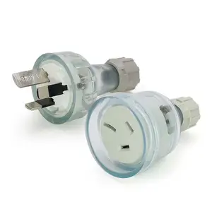 New transparent australia industry waterproof plug socket 10A 15A male female AU wiring docking connector