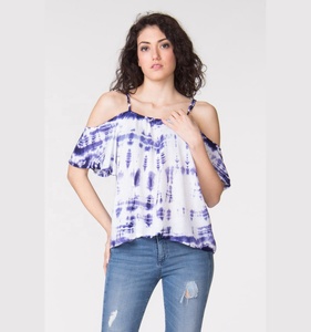 Camiseta de Manga Larga con Estampado Tie Dye de Dibujos Animados para Mujer, Transpirable, de una Pieza, para el Verano - Product Image 1