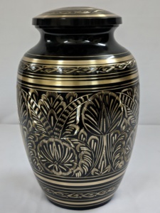 Urnes funéraires et souvenirs en métal métallique moderne noir doré Urne de cendres pour adultes pour fournitures funéraires - Product Image 4