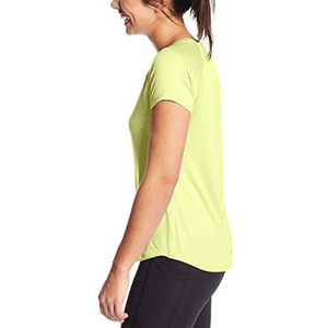Camiseta deportiva de manga corta personalizada para mujer, ropa deportiva de poliéster para entrenamiento, venta al por mayor - Product Image 1