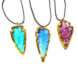 ซื้อออนไลน์ผสมสี Obsidian Electroplated Arrowheads Neckla: สีผสม Obsidian Electroplated Arrowheads Neckla สำหรับขาย - Product Image 1