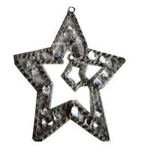 Atiqco Iron Metal Wire Glass Beads Triple <b>Star</b> X-mas <b>Hanging</b> Ornaments Model 922 - Product Image 1