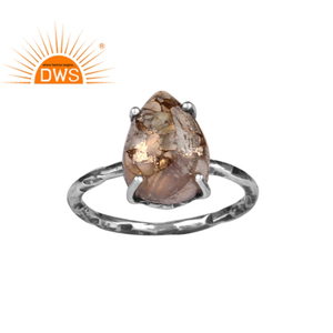 Prong Set Pear Cut Natural Copper Ethiopian <b>Opal</b> Woman's Gift <b>Ring</b> Jewelry Wholesaler 925 Sterling <b>Silver</b> Band <b>Ring</b> Jewelry - Product Image 1