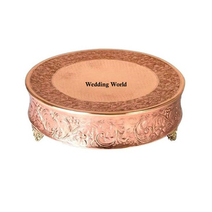 Soporte de pastel de metal de tres niveles Soporte de pastel hecho a mano de calidad superior Mesa de forma redonda Soporte de pastel de lujo al por mayor - Product Image 4