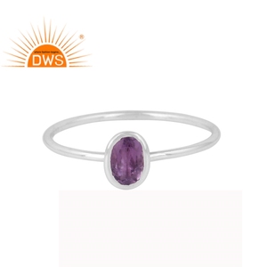 พลอยอเมทิสต์ธรรมชาติแหวน Midi ผู้ผลิตเครื่องประดับปรับ925เงินสเตอร์ลิงผู้หญิงออกแบบแหวน - Product Image 1