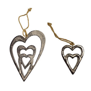 เครื่องประดับโลหะตกแต่งสีเงินเครื่องประดับที่ดีที่สุดสำหรับฟังก์ชั่นบ้านและวิลล่าออกแบบตกแต่งแขวนรูปหัวใจ - Product Image 2