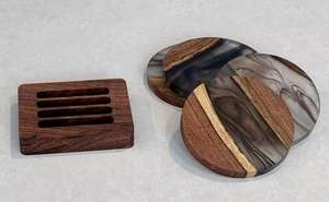 Sous-verres à thé en résine de bois de haute qualité ensemble de 4 pièces articles ménagers hôtel Restaurant vaisselle sous-verres pour boissons sous-verres en résine personnalisés - Product Image 4