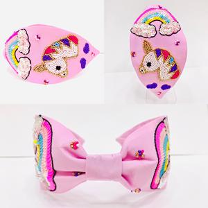 แถบคาดศีรษะประดับลูกปัดรูปยูนิคอร์นมือประดับด้วยลูกปัดหลากสีสวยงามสำหรับเด็กวัยหัดเดินและผู้ใหญ่ขนาดเดียว - Product Image 3