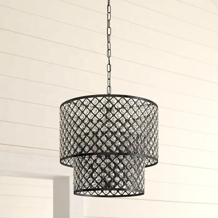 Tùy chỉnh thiết kế 8-ánh sáng Led pha lê Chandelier pendent ánh sáng của nhà sản xuất Ấn Độ nhà máy