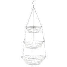 Cesta de mimbre de Metal para fruta, cesta colgante de jardín al aire libre de 3 niveles, para colgar en la pared de flores, cesta de mimbre para plantas - Product Image 4