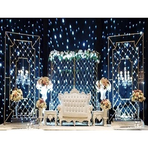 Fondo de escenario para boda, telón de fondo con diseño de vela de pared lujosa para boda, decoración de pared - Product Image 1