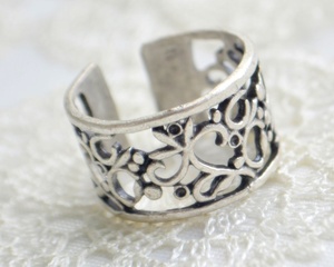 Anillo de plata Hippie bohemio étnico, anillo iraní gitano antiguo con relojes de anillo étnico de estilo bohemio Hippie - Product Image 2