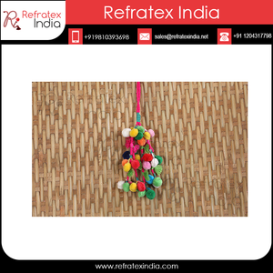 Borla de yute de poliéster, pompón decorativo hecho a mano para joyería de la India - Product Image 3