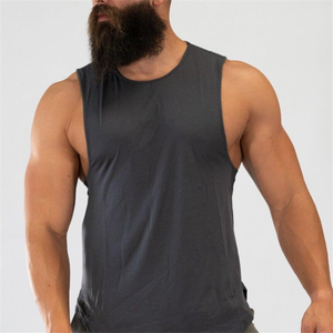 เสื้อกล้ามออกกำลังกายผ้ายืดระบายอากาศสำหรับผู้ชายสีพื้นสำหรับฤดูร้อน - Product Image 3