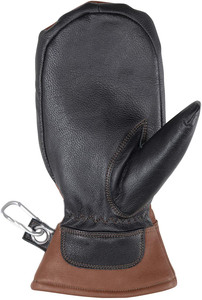 Mitaines d'hiver en cuir de chèvre pour hommes, résistantes à l'eau avec mousqueton argenté, gants de sécurité - Product Image 3