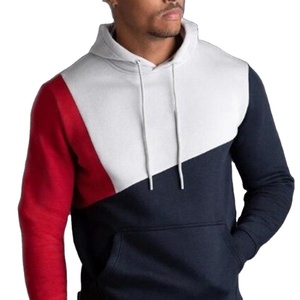 Sweat à capuche/sweatshirts à motif solide pour hommes 100% coton avec logo personnalisé Design en bloc col à capuche en polaire d'hiver vente en gros - Product Image 3