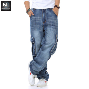 Pantalon en Denim pour homme, jean ample, personnalisé avec Logo imprimé, bon marché pour le plein air - Product Image 4