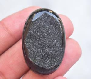 หินโมราสีดำ Druzy,หินขัดธรรมชาติสำหรับสามีของขวัญโมราสีดำจี้อัญมณีดรูซี่ - Product Image 1