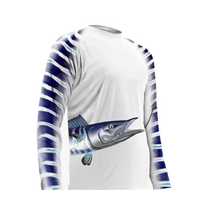 Chemise de pêche Wahoo à manches longues personnalisée par sublimation pour hommes, protection UV UPF 50, respirante, séchage rapide, jersey de pêche performant - Product Image 2
