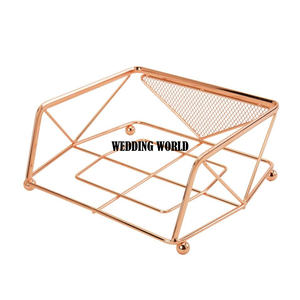 Porte-serviettes en métal Premium Quality Handmade Designer Wholesale Tissue Holder Gold Powder Coated Wholesale Serviette Holder - Product Image 4