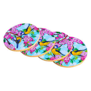 Haute qualité impression florale sous-verres en bois nouveauté conception thé café vin cuisine décorations de table tapis tampons accessoires - Product Image 1