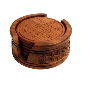 Meilleures ventes Dessous de verre en bois fait main de conception supérieure Vente en gros Exportateur de dessous de verre en bois personnalisé Fabricant et fournisseur de l'Inde - Product Image 1