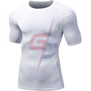 เสื้อยืดรัดรูปแขนสั้นของผู้ชายเสื้อตั้งพื้นแห้งสุดเท่ - Product Image 6