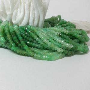 Perles de pierre de chrysoprase verte naturelle de 3 mm 4 mm facettées rondes en forme de rondelle certifiées IGI pour la fabrication de bijoux en gros - Product Image 3