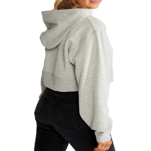 OEM <b>Girls</b> Customized crop top hoodies 100% cotton cheap and best - Product Image 5
