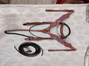 Y & Z Juego de Riendas de cuello de pecho de cuero de alta calidad y calidad superior Sillines occidentales Precio al por mayor Uso ecuestre de caballos - Product Image 6